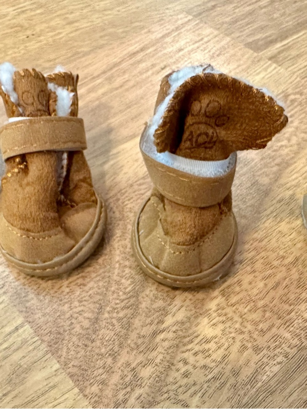 Dog Tan Suede-like Winter Boots with Faux Fur Lining